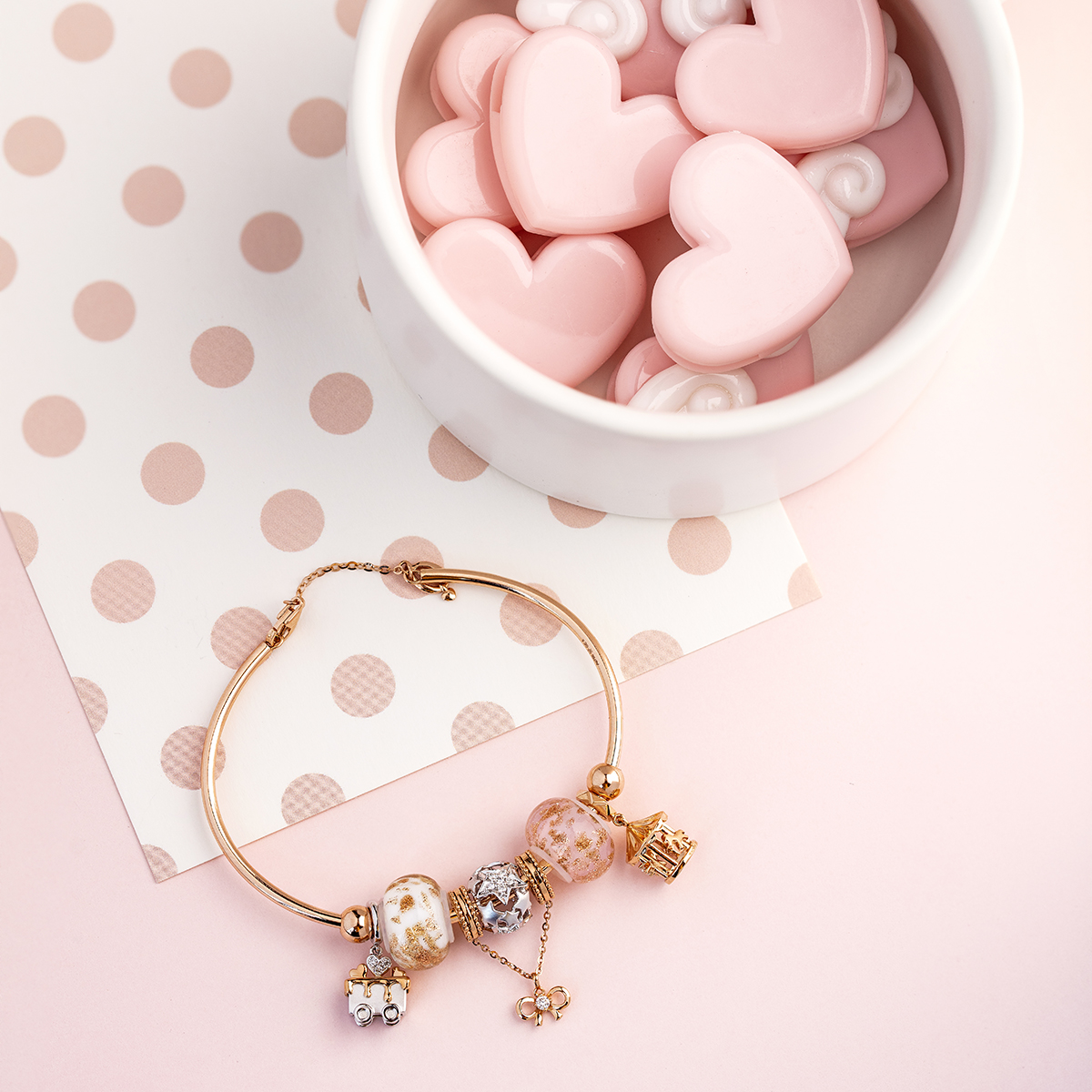 六福珠寶18K金串飾 - 【LISTING CLOSED】"閃星"18K金鑽石串飾-多色選擇