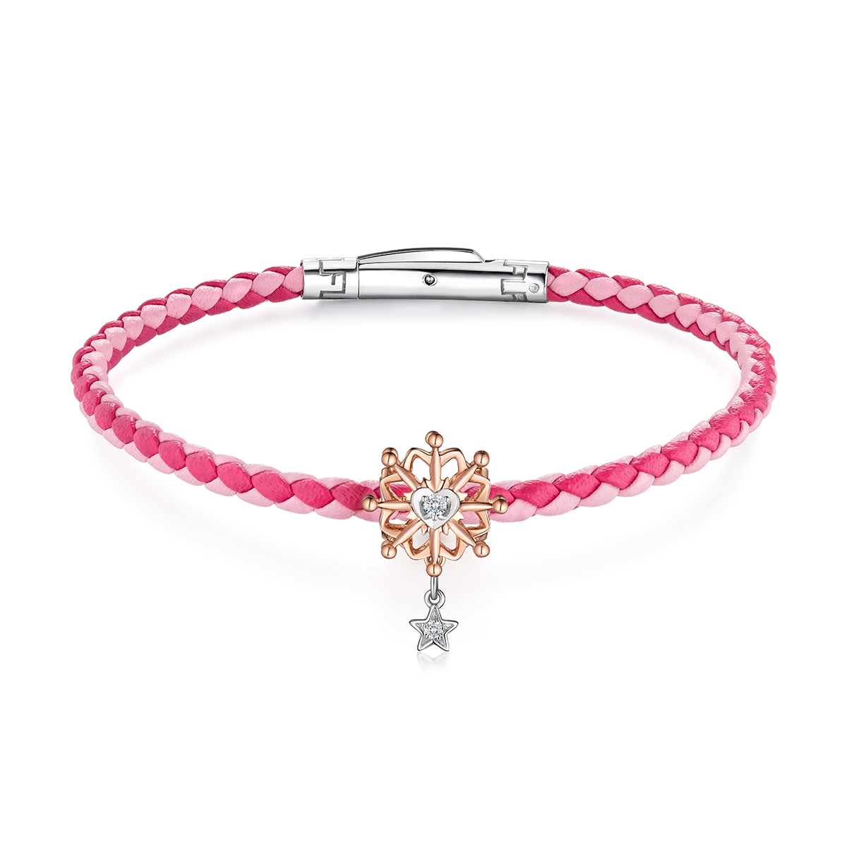 六福珠寶18K金串飾 - 【LISTING CLOSED】"星耀雪花"18K金(分色)鑽石串飾