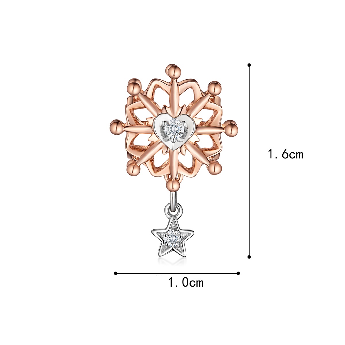 六福珠寶18K金串飾 - 【LISTING CLOSED】"星耀雪花"18K金(分色)鑽石串飾