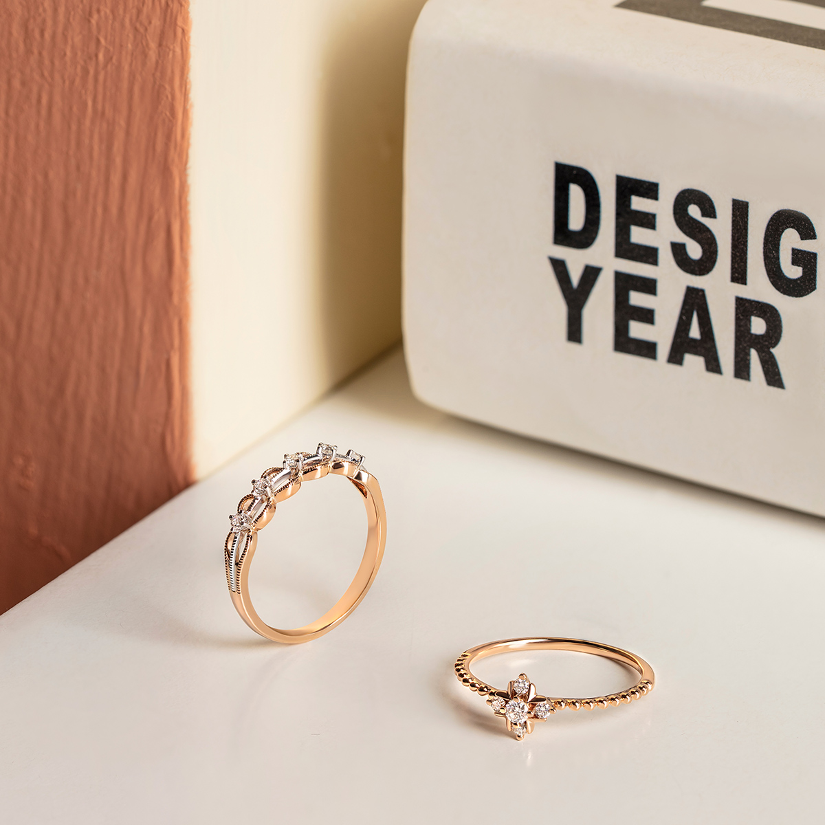 六福珠寶18K金戒指 - "幸運四葉草"18K金鑽石戒指-多色選擇