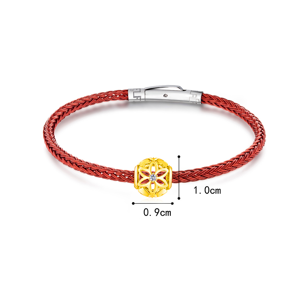 六福珠寶18K金串飾 - "心花"18K金鑽石串飾–多色選擇