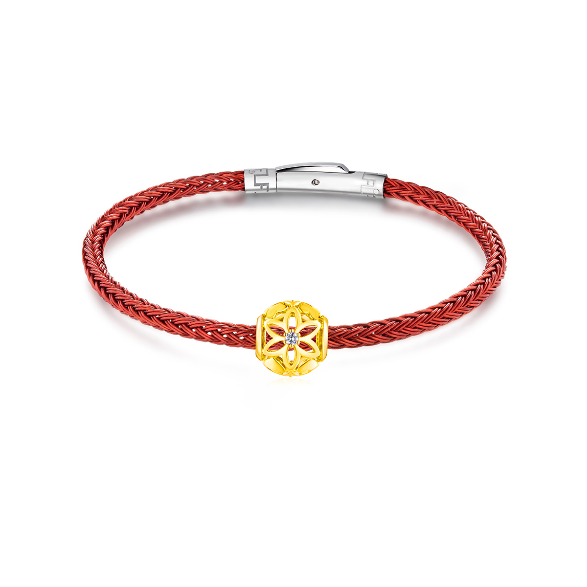 六福珠寶18K金串飾 - "心花"18K金鑽石串飾–多色選擇