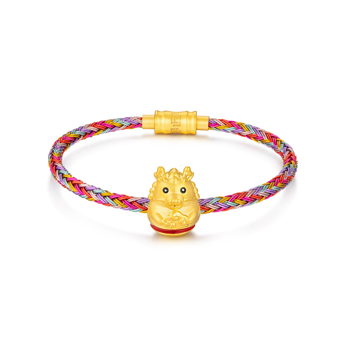 六福珠宝黄金串饰 - 【LISTING CLOSED】"不倒一族"十二生肖999足金串饰连手绳-"祥瑞龙"(硬金工艺)