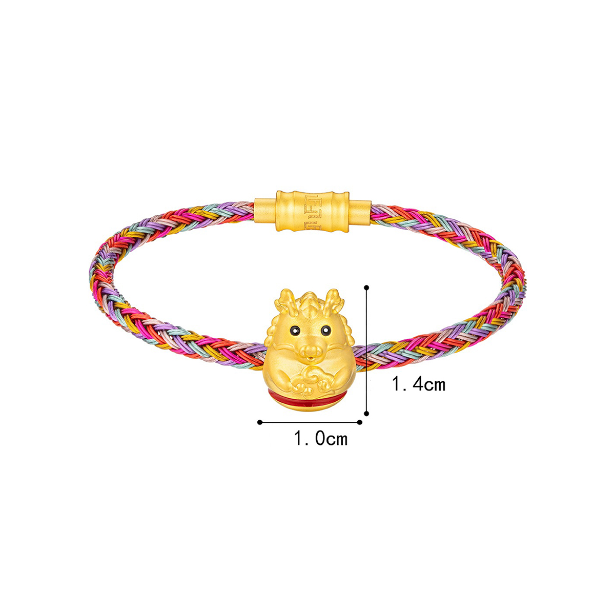 六福珠宝黄金串饰 - 【LISTING CLOSED】"不倒一族"十二生肖999足金串饰连手绳-"祥瑞龙"(硬金工艺)