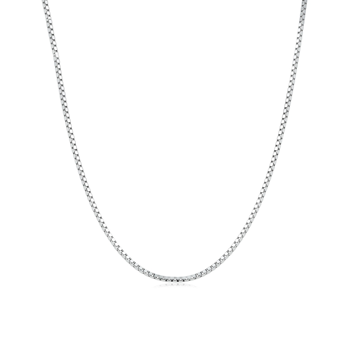 六福珠寶18K金頸鏈 - 意大利18K金(白色)簡約頸鏈