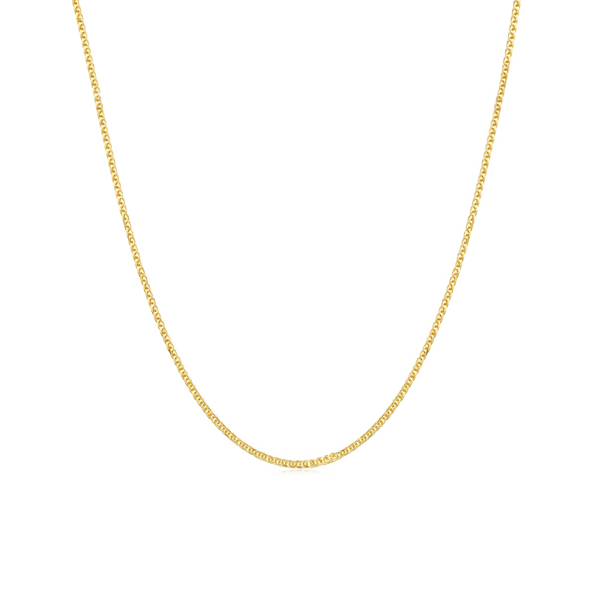 六福珠寶18K金頸鏈 - 意大利18K金(黃色)簡約頸鏈