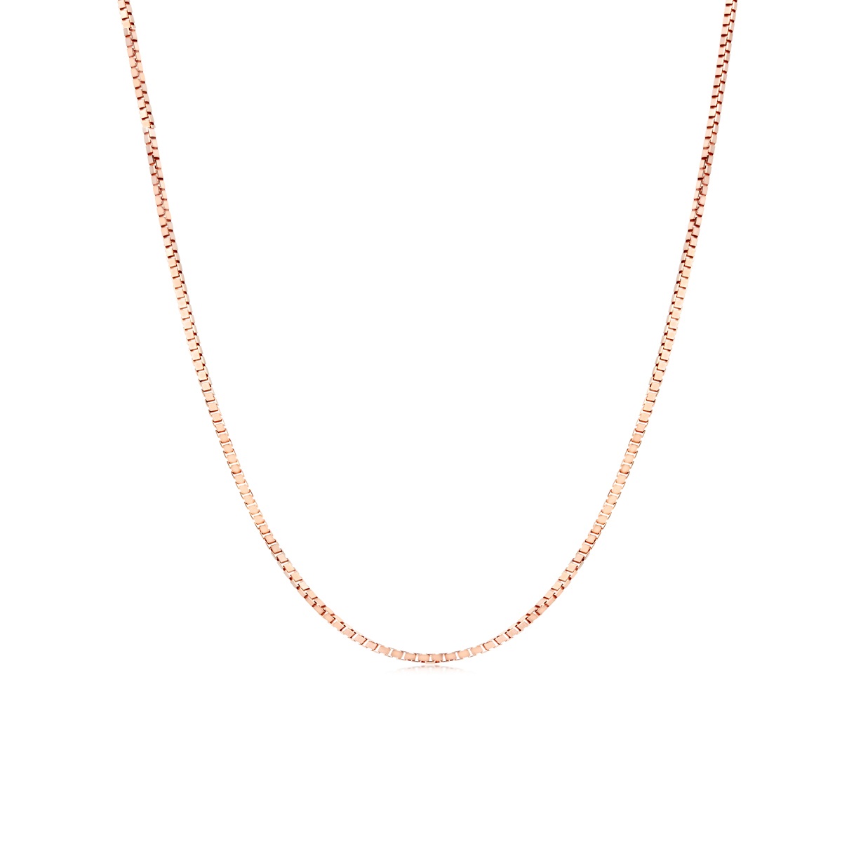 六福珠寶18K金頸鏈 - 意大利18K玫瑰金簡約頸鏈