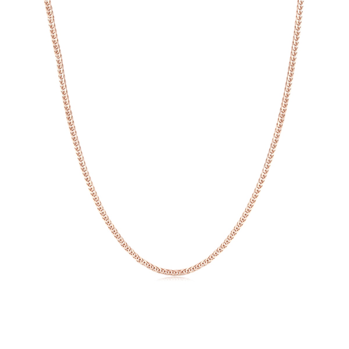 六福珠寶18K金頸鏈 - 意大利18K玫瑰金簡約頸鏈