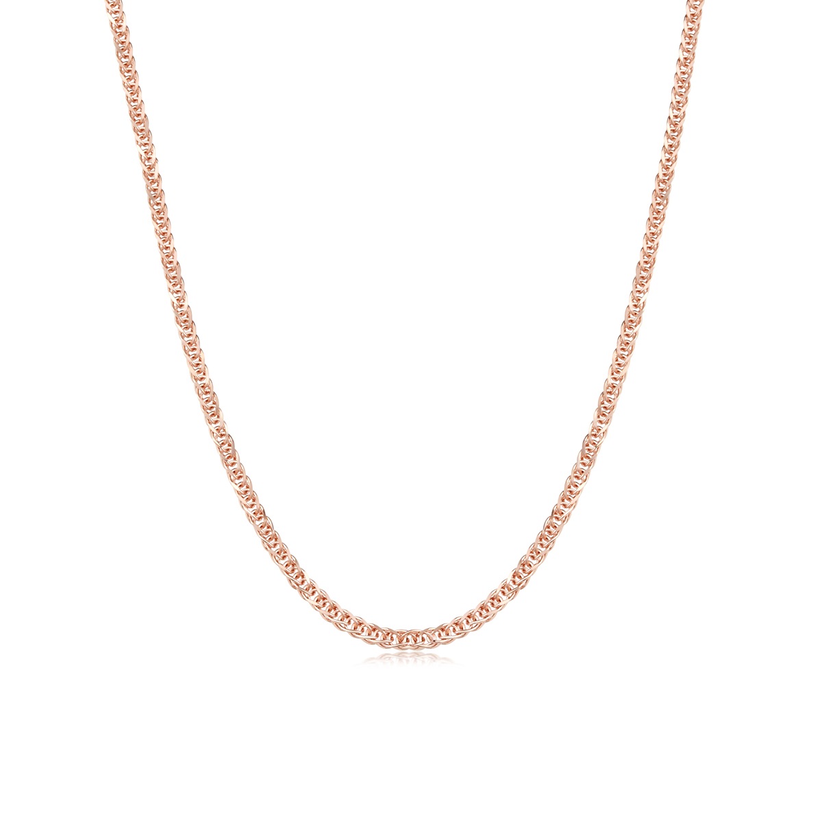 六福珠寶18K金頸鏈 - 意大利18K玫瑰金簡約頸鏈