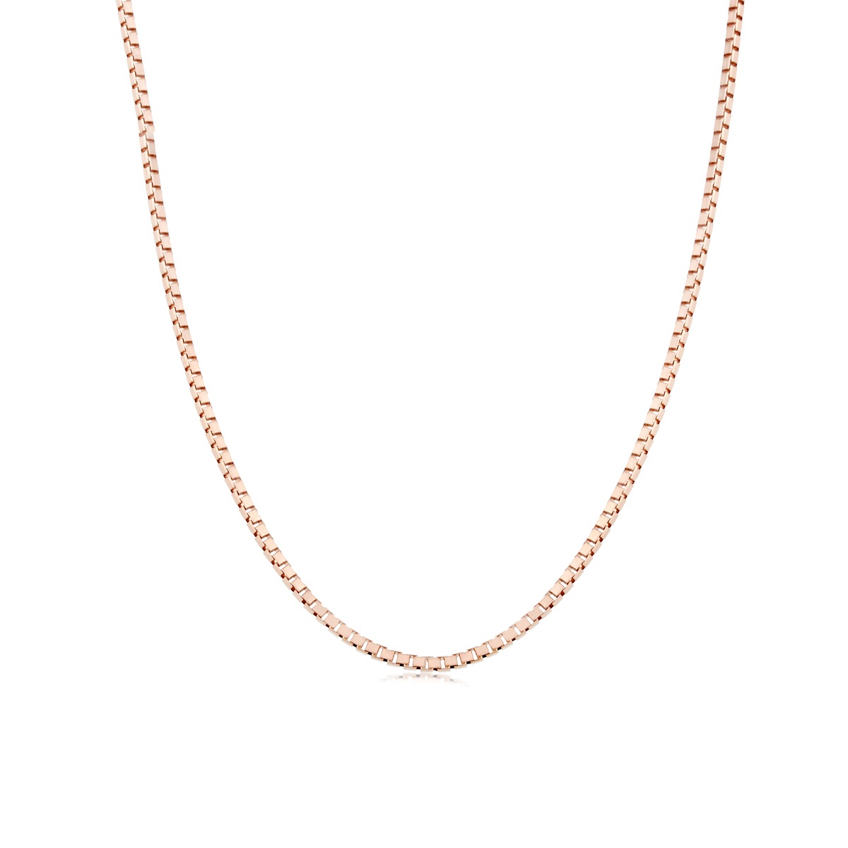 六福珠寶18K金頸鏈 - 意大利18K玫瑰金簡約頸鏈