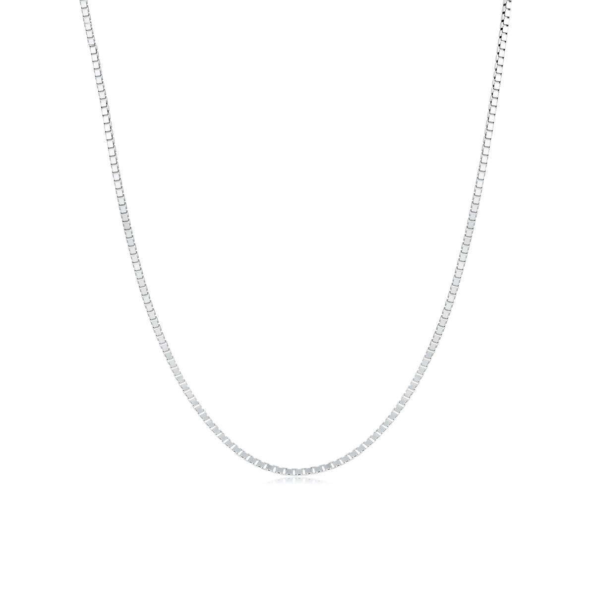 六福珠寶18K金頸鏈 - 意大利18K金(白色)簡約頸鏈