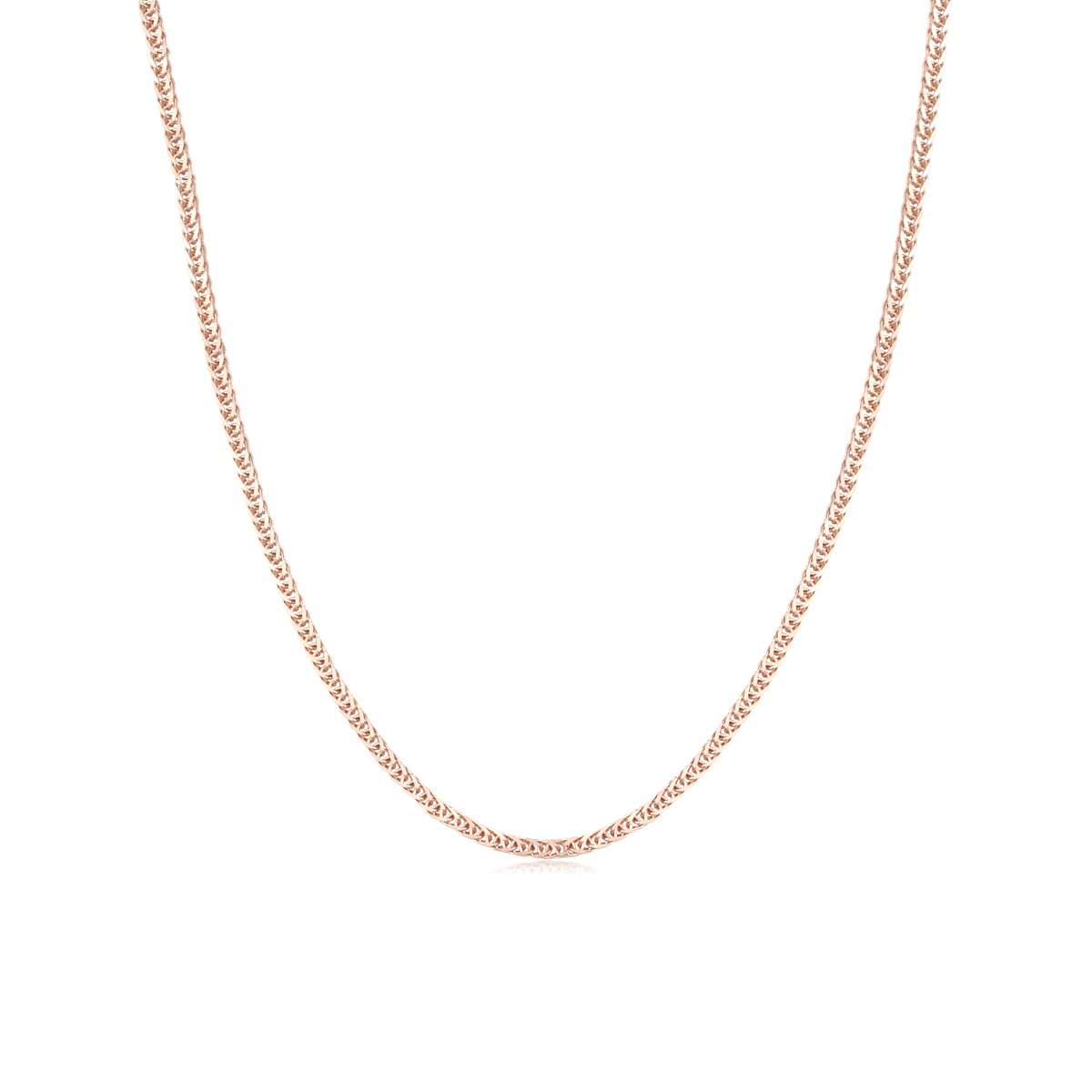 六福珠寶18K金頸鏈 - 意大利18K玫瑰金簡約頸鏈