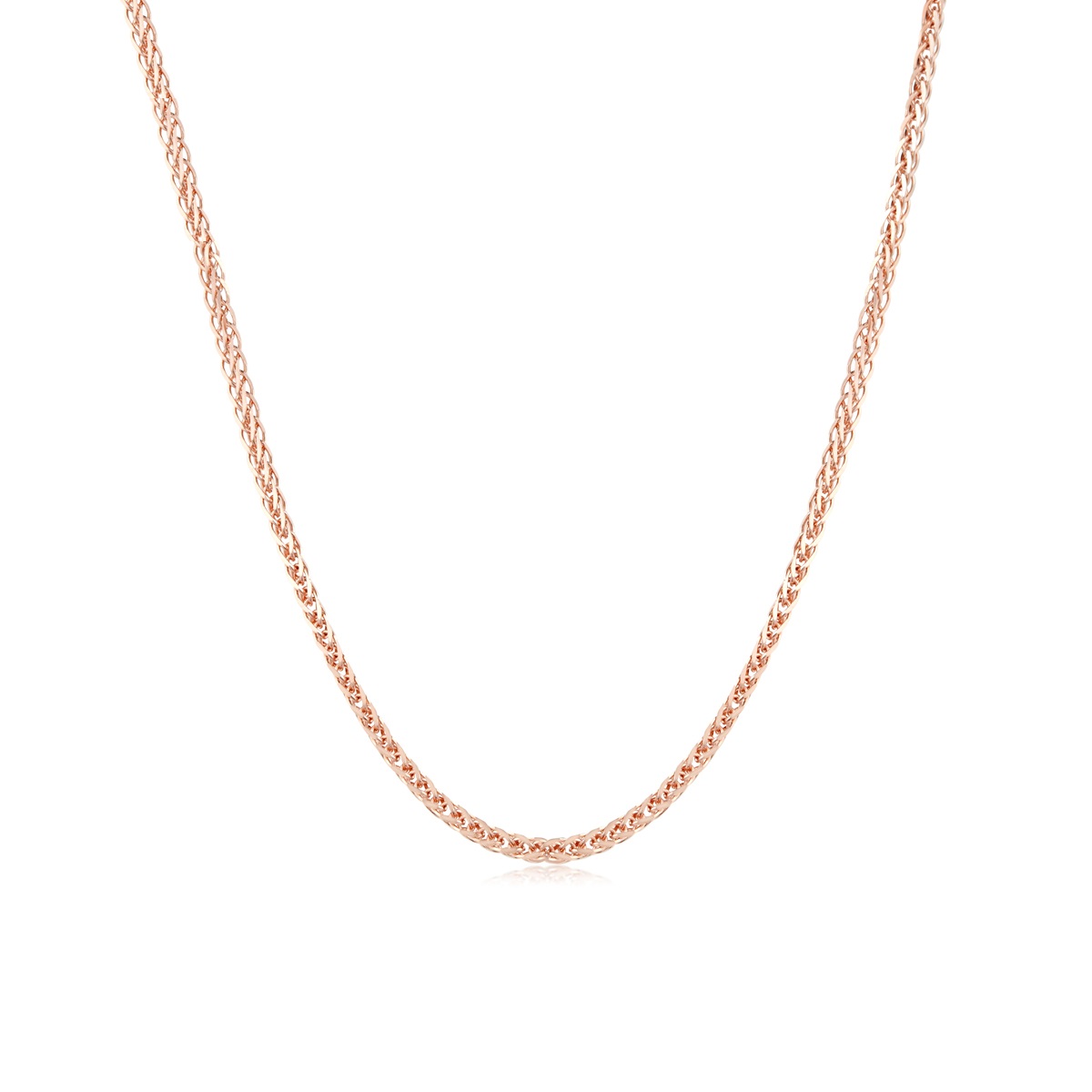 六福珠寶18K金頸鏈 - 意大利18K玫瑰金簡約頸鏈