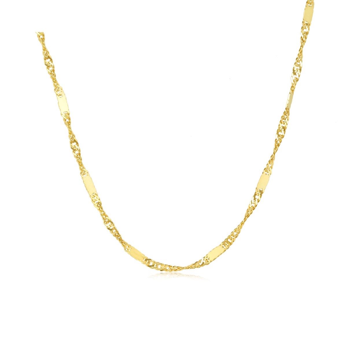 六福珠寶18K金頸鏈 - 意大利18K金(黃色)簡約頸鏈