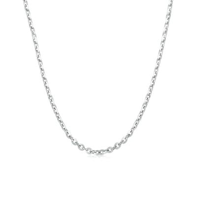 六福珠寶18K金頸鏈 - 意大利18K金(白色)簡約頸鏈