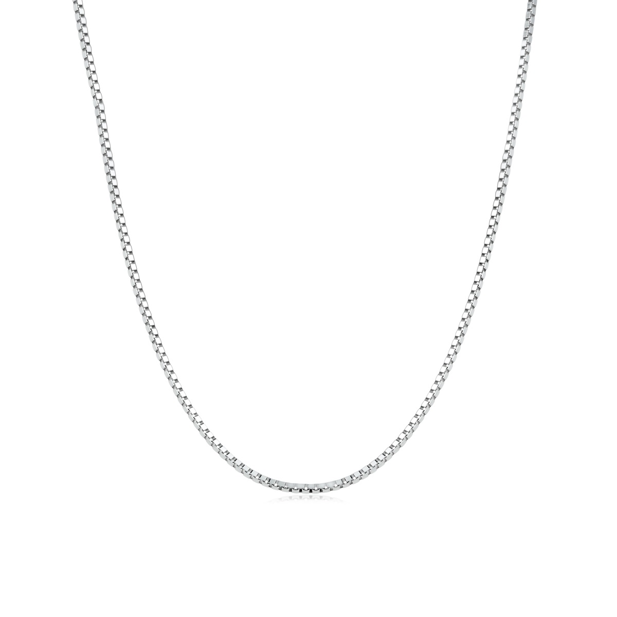 六福珠寶18K金頸鏈 - 意大利18K金(白色)簡約頸鏈