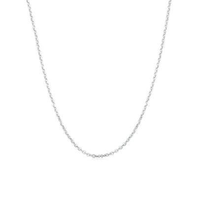 六福珠寶18K金頸鏈 - 	 意大利18K金(白色)簡約頸鏈