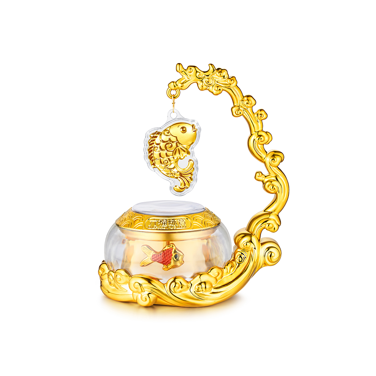 六福珠寶黃金工藝品 - "魚躍龍門"999.9黃金工藝品