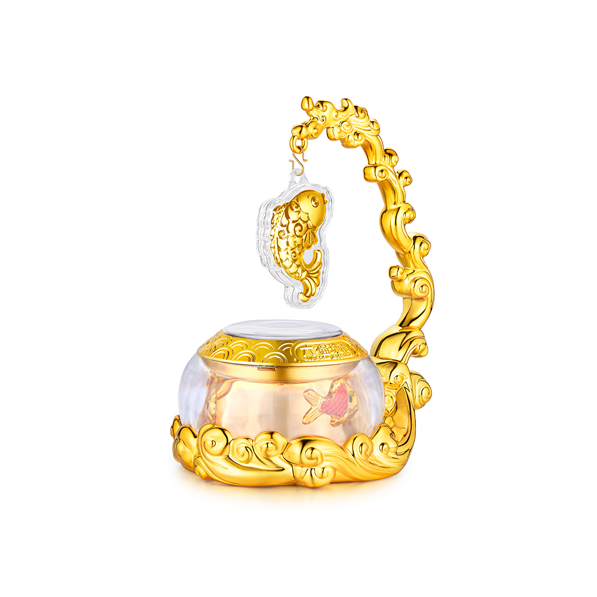 六福珠寶黃金工藝品 - "魚躍龍門"999.9黃金工藝品