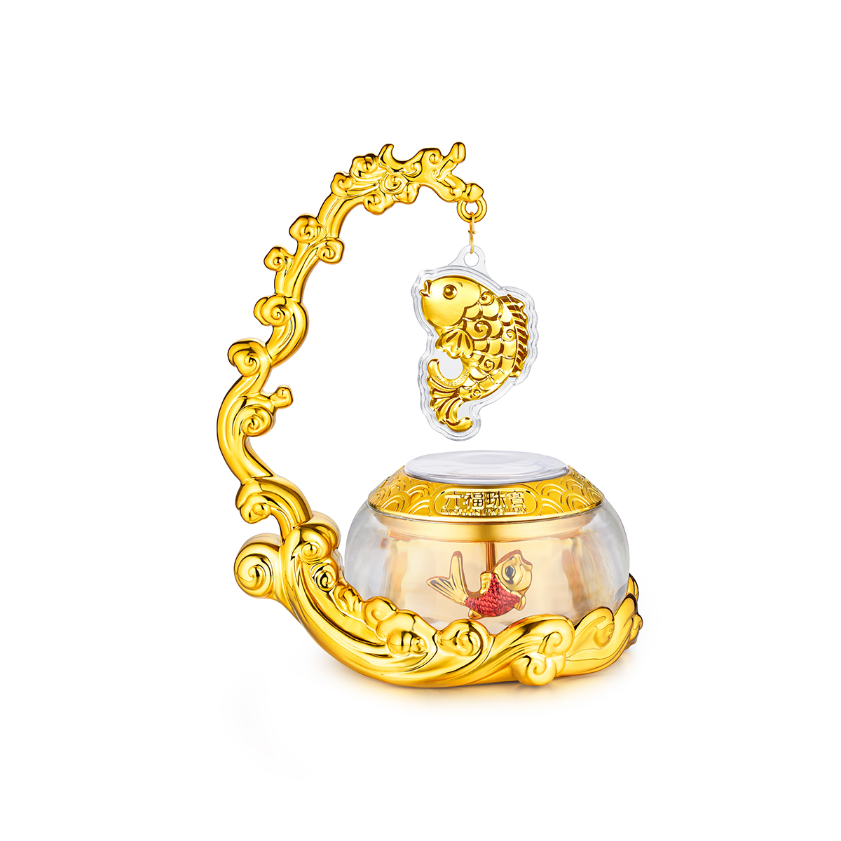六福珠寶黃金工藝品 - "魚躍龍門"999.9黃金工藝品