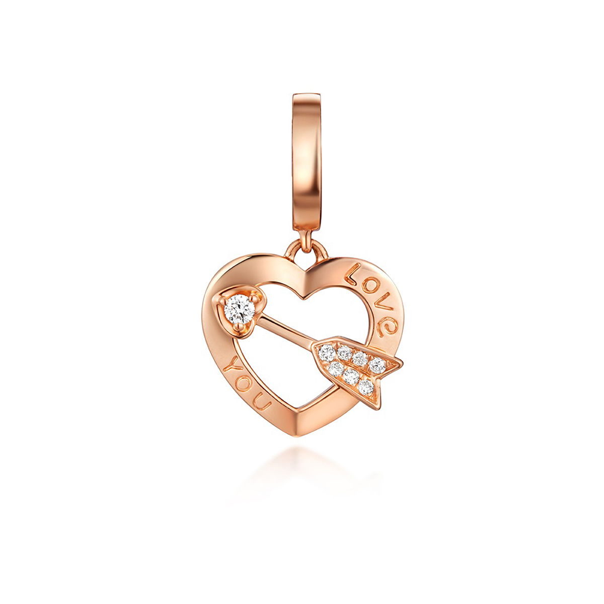 六福珠寶18K金串飾 - "愛神之箭"18K金鑽石串飾–多色選擇