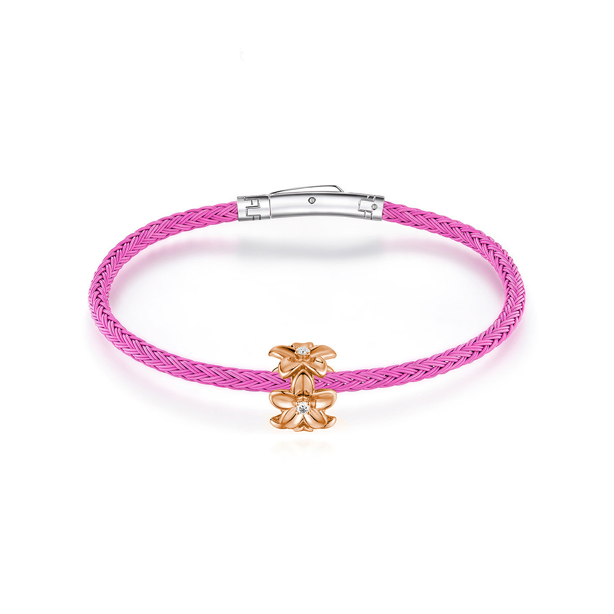 六福珠寶18K金串飾 - "百合花之森"18K金花形鑽石串飾–多色選擇