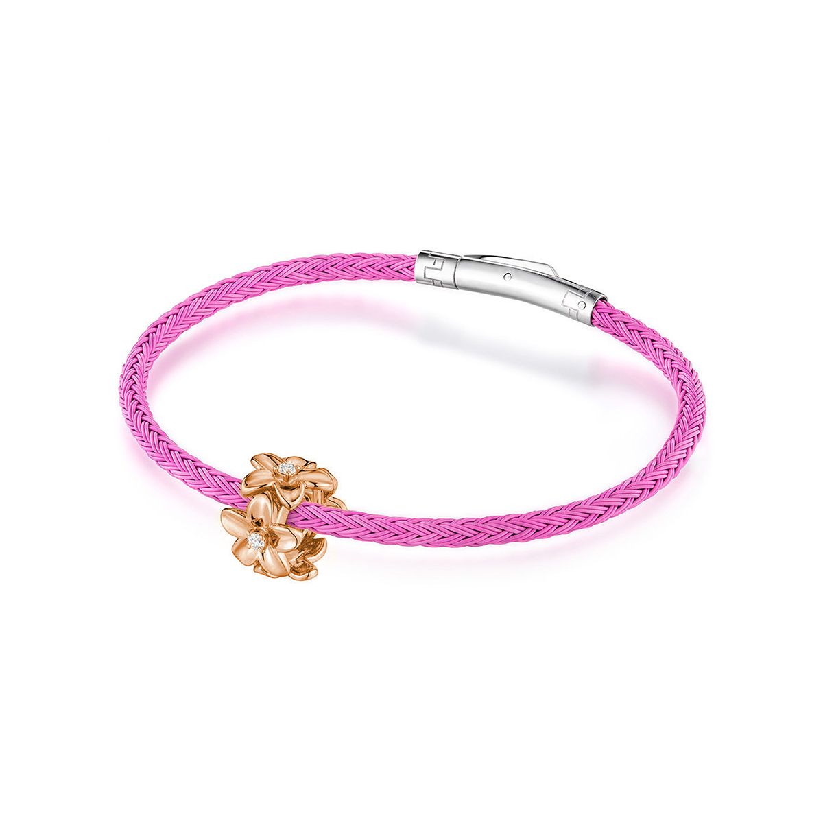 六福珠寶18K金串飾 - "百合花之森"18K金花形鑽石串飾–多色選擇