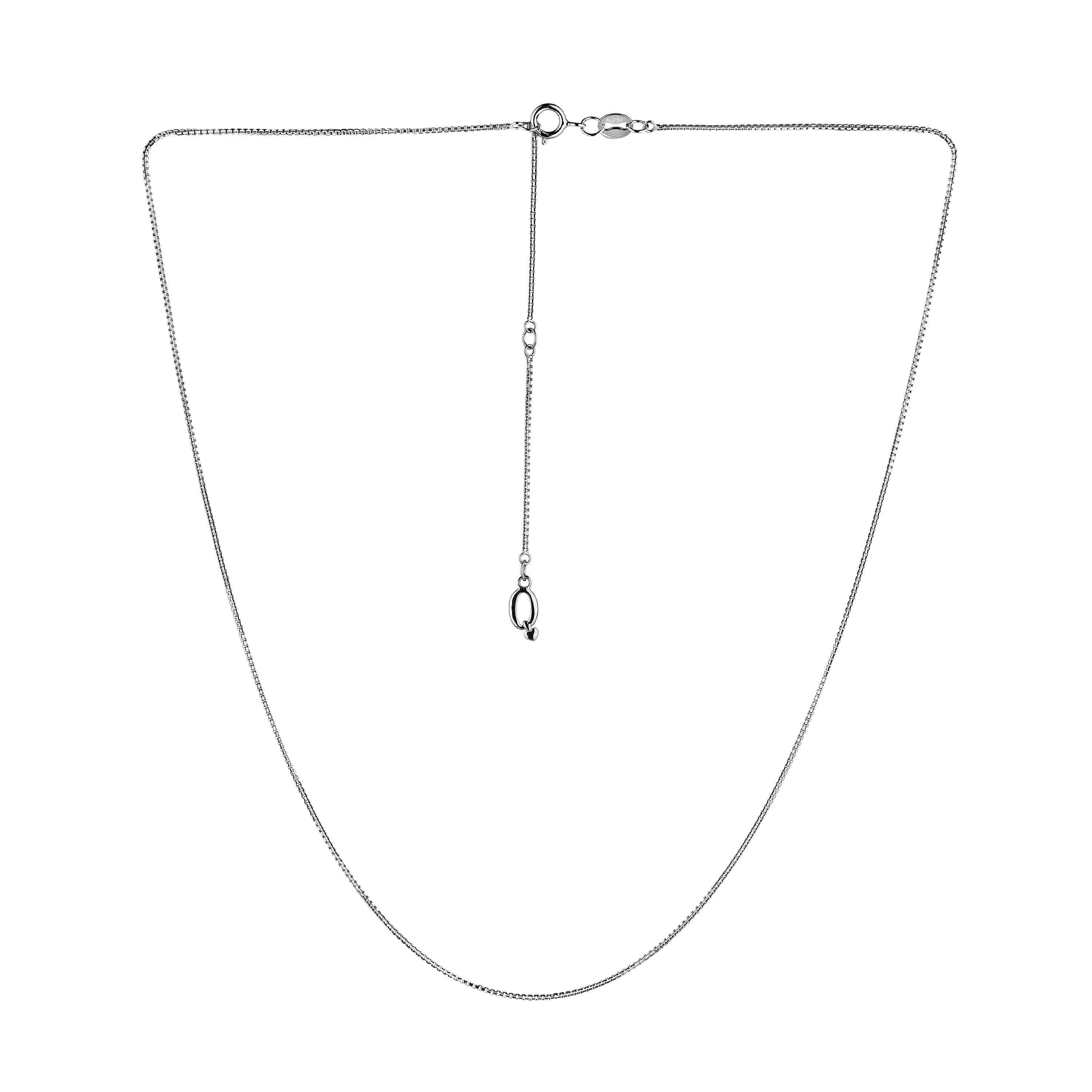 六福珠寶18K金頸鏈 - "心扣"18K金(白色)圓扣頸鏈