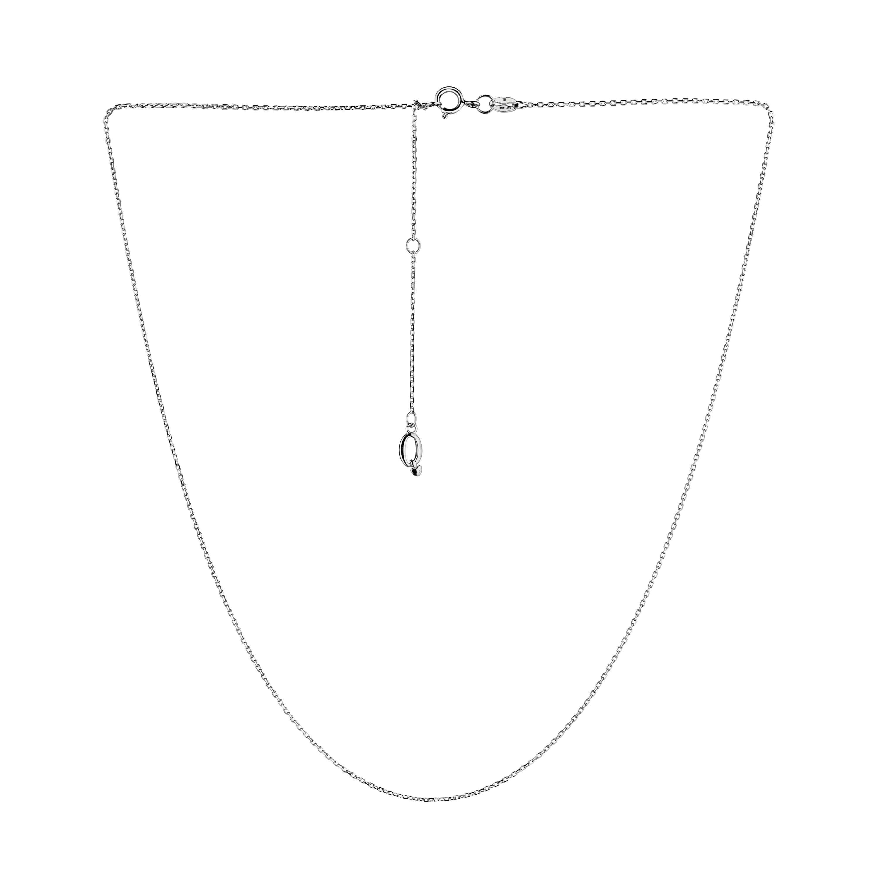 六福珠寶18K金頸鏈 - "心扣"18K金(白色)圓扣頸鏈