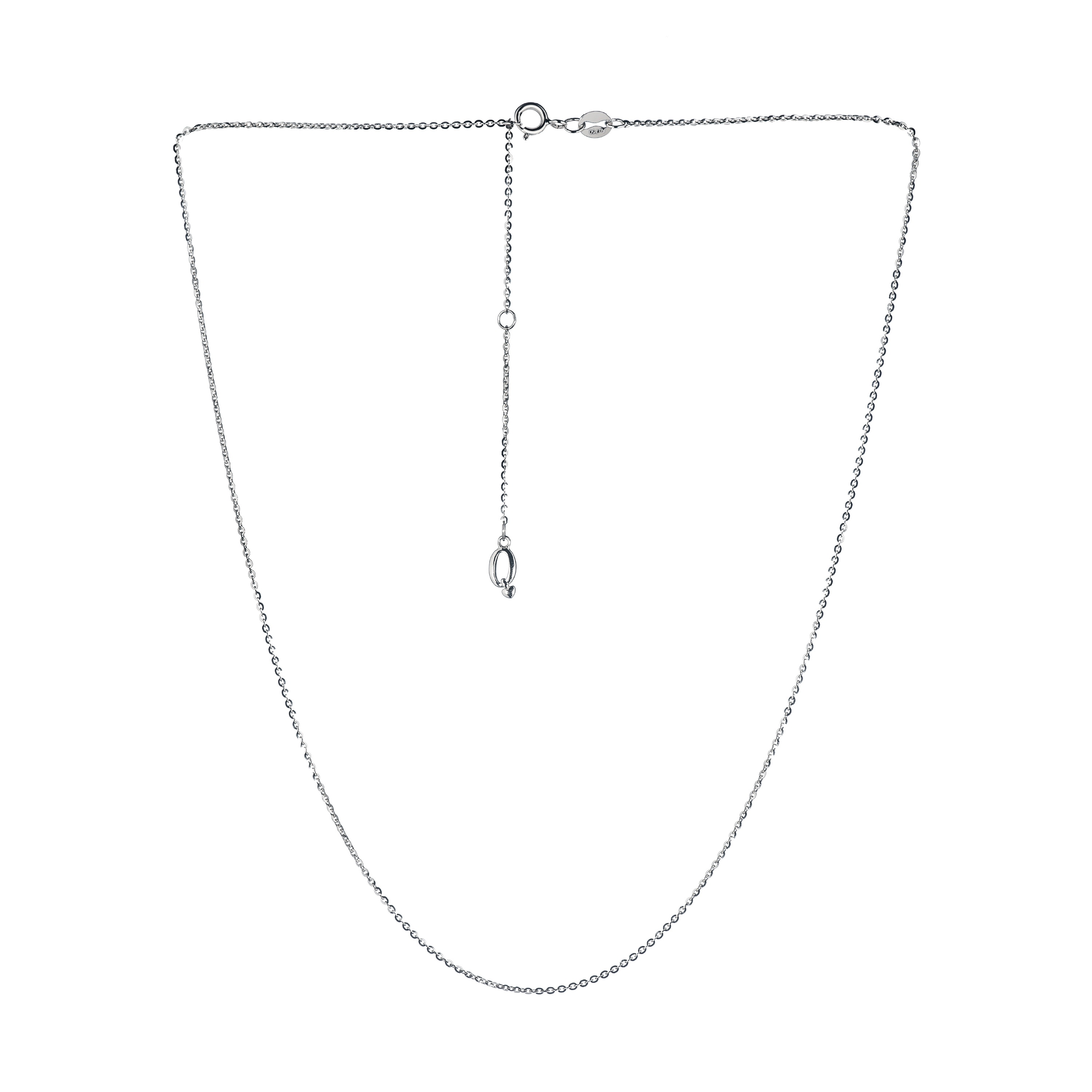 $t('六福珠寶')18K金颈链 - 【LISTING CLOSED】"心扣"18K金(白色)圆扣颈链