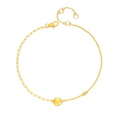 六福珠寶黃金手鏈 - "閃動星球"990黃金鑽石手鏈