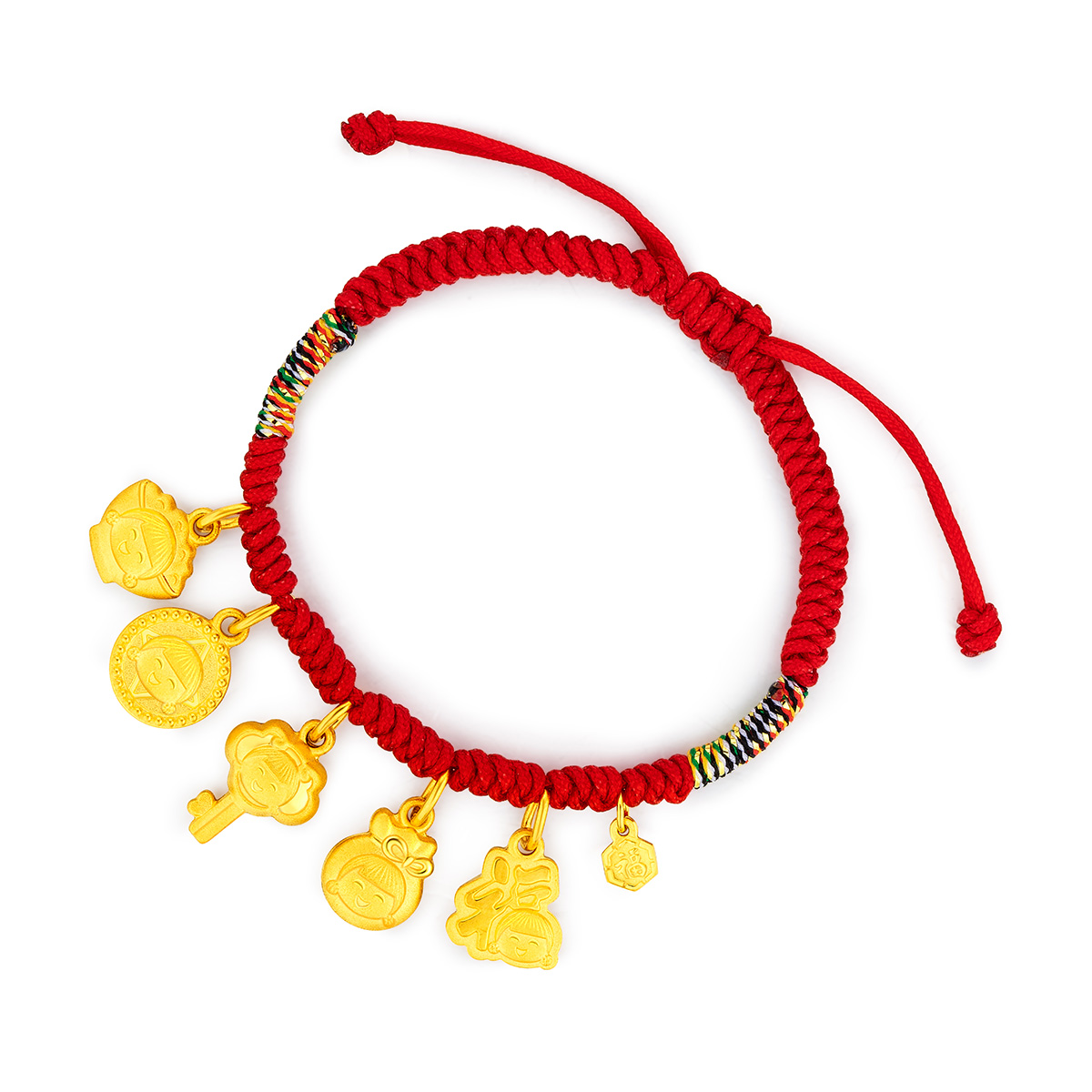 六福珠寶黃金串飾 - "婷婷「吉祥百寶」"999.9黃金串飾連手繩