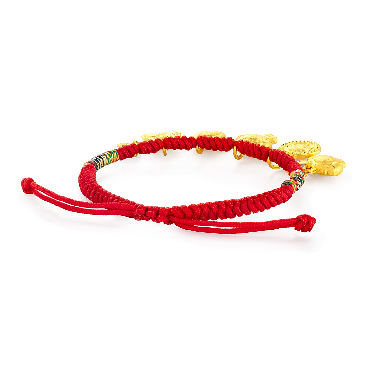 六福珠寶黃金串飾 - "婷婷「吉祥百寶」"999.9黃金串飾連手繩