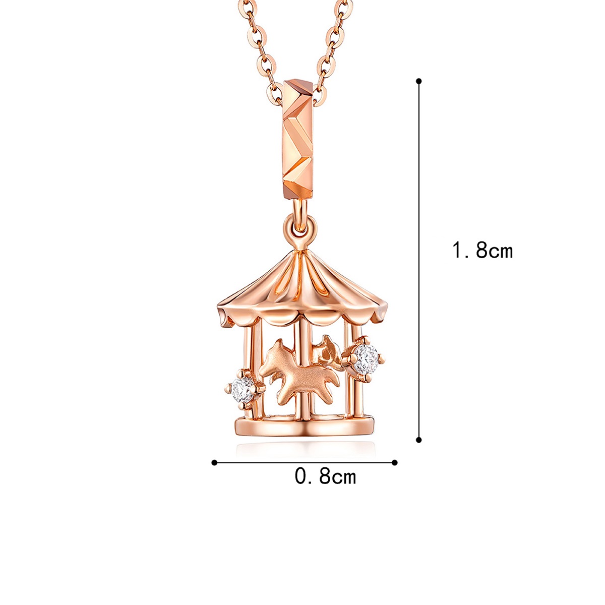 六福珠寶18K金串饰 - 【LISTING CLOSED】"旋转木马"18K金钻石串饰–多色选择