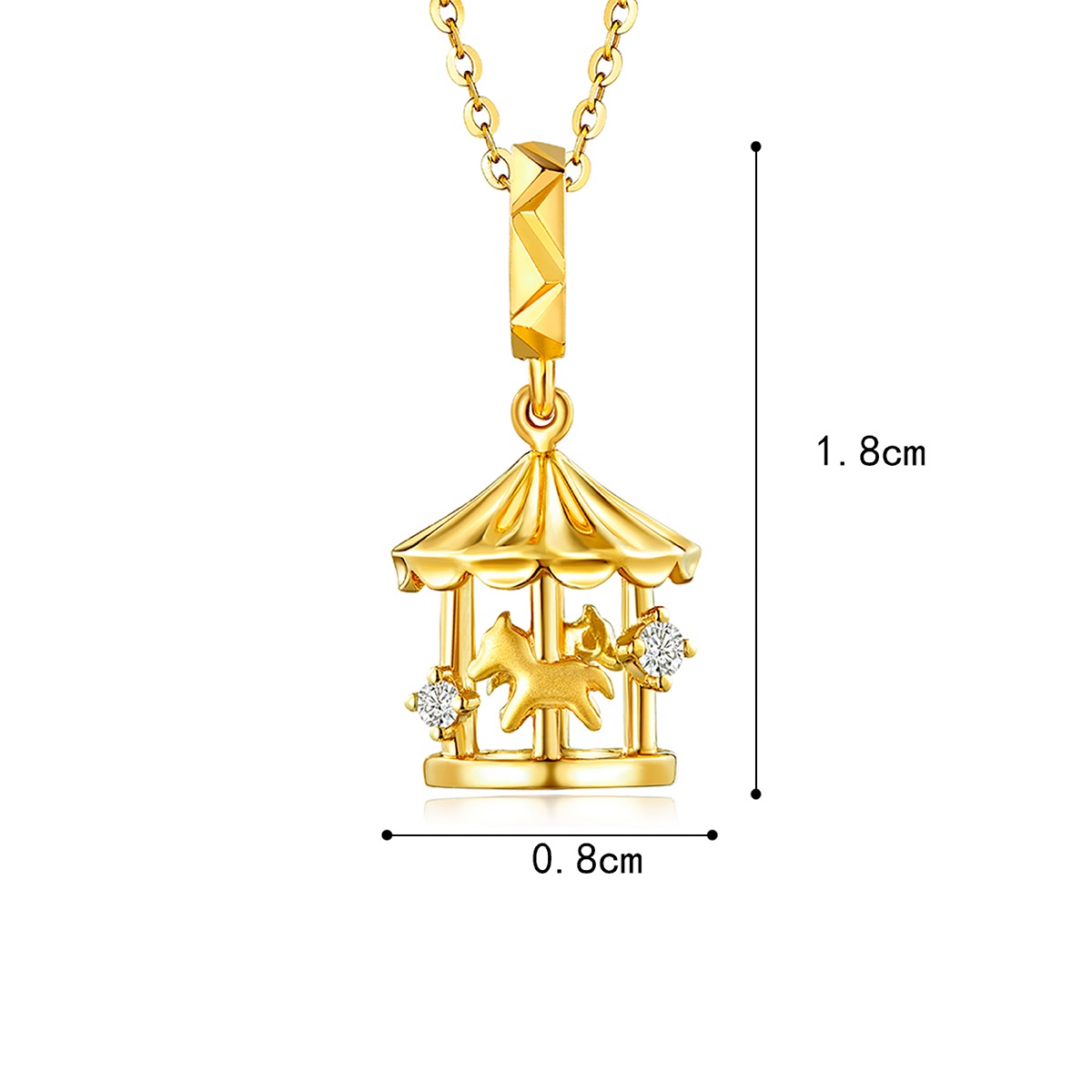六福珠寶18K金串饰 - 【LISTING CLOSED】"旋转木马"18K金钻石串饰–多色选择