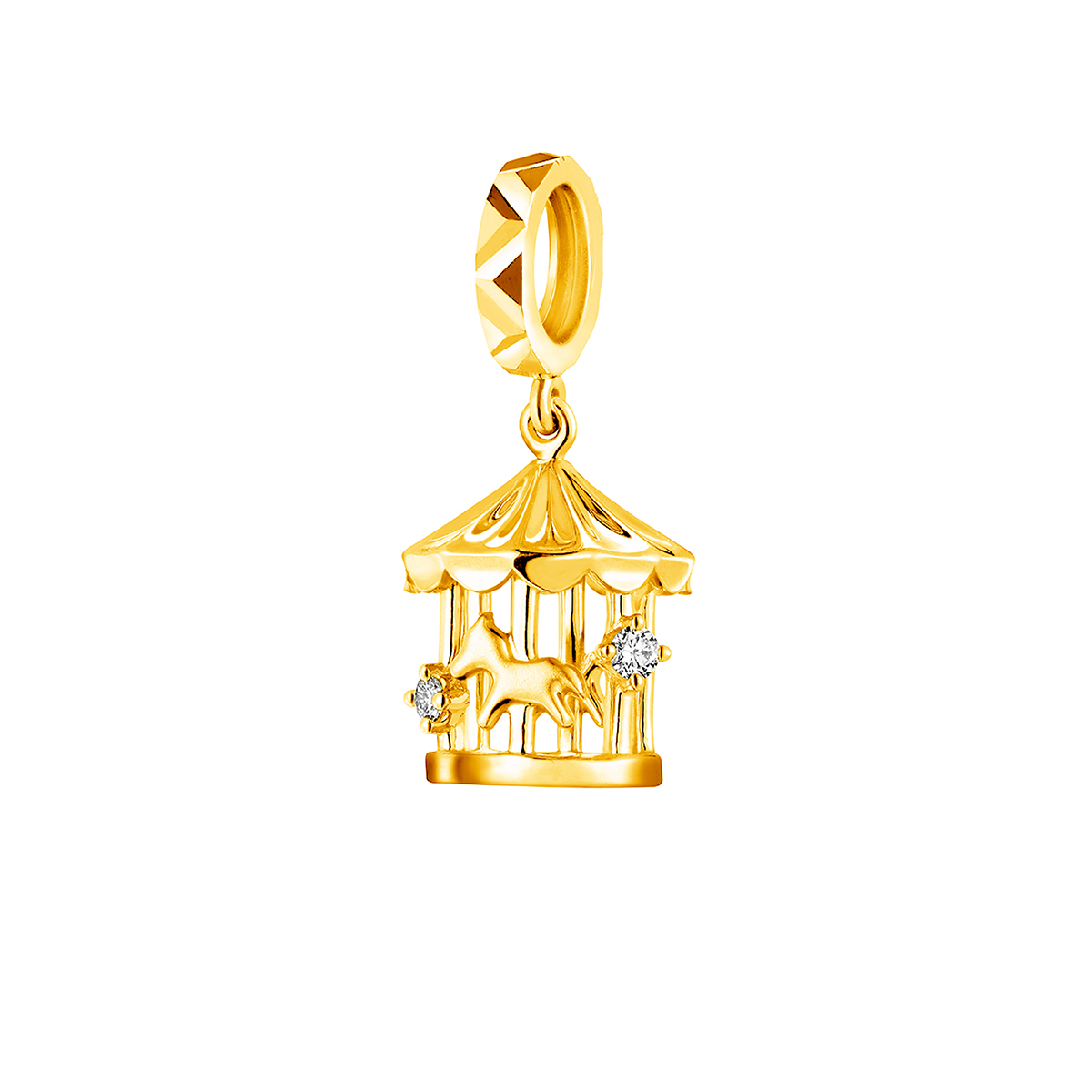 六福珠寶18K金串饰 - 【LISTING CLOSED】"旋转木马"18K金钻石串饰–多色选择