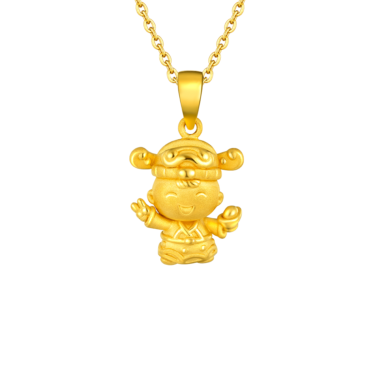 $t('六福珠寶')黃金吊墜 - 【LISTING CLOSED】"財神嘉嘉"999足金吊墜