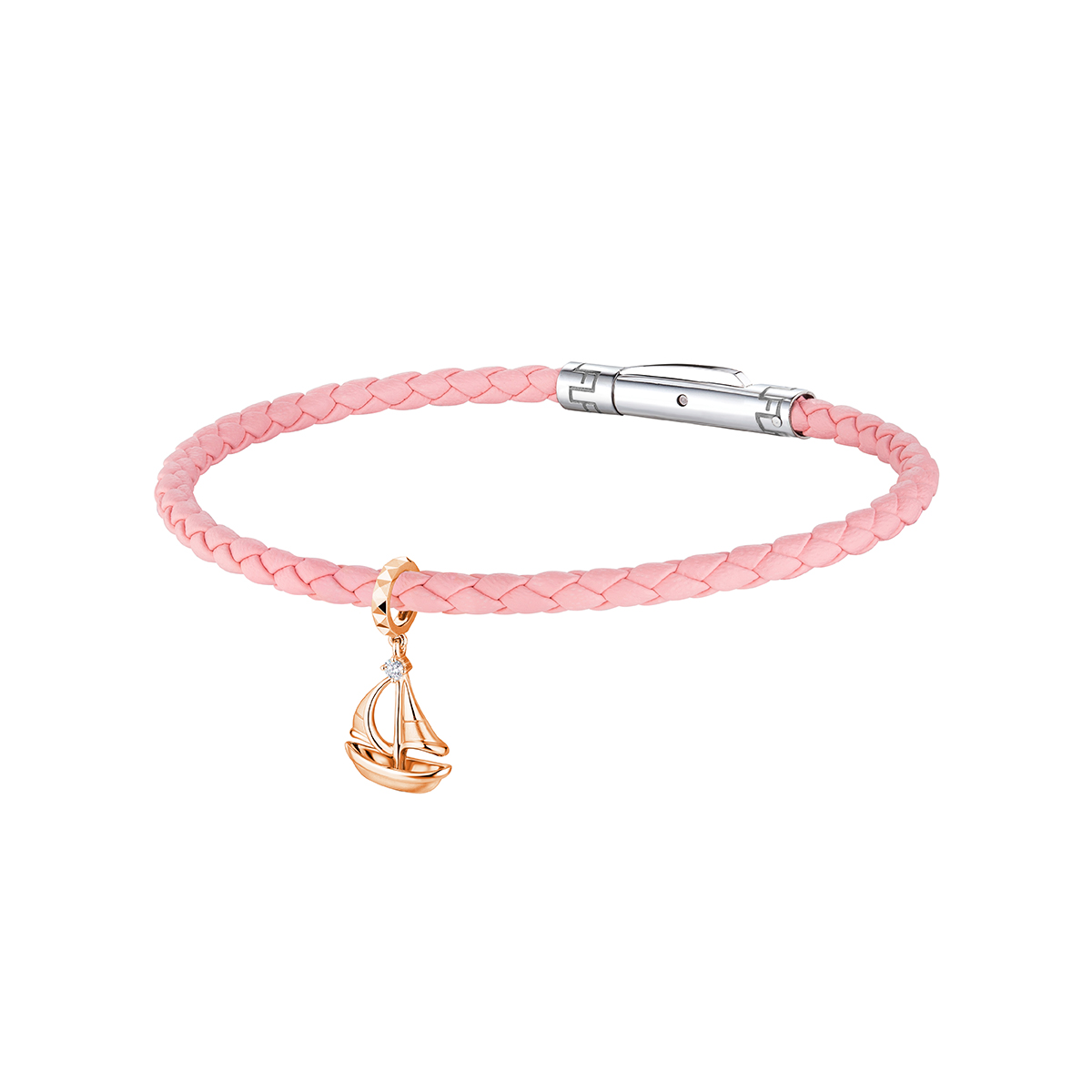 六福珠寶18K金串飾 - 【LISTING CLOSED】"一帆風順"18K金鑽石串飾–多色選擇