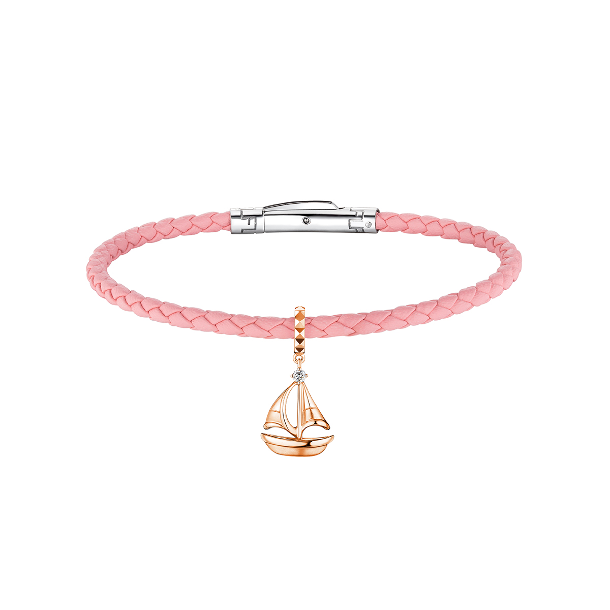 六福珠寶18K金串飾 - 【LISTING CLOSED】"一帆風順"18K金鑽石串飾–多色選擇