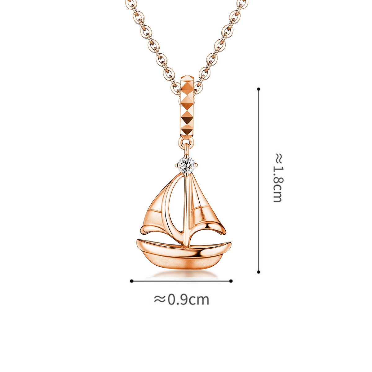 六福珠寶18K金串飾 - 【LISTING CLOSED】"一帆風順"18K金鑽石串飾–多色選擇