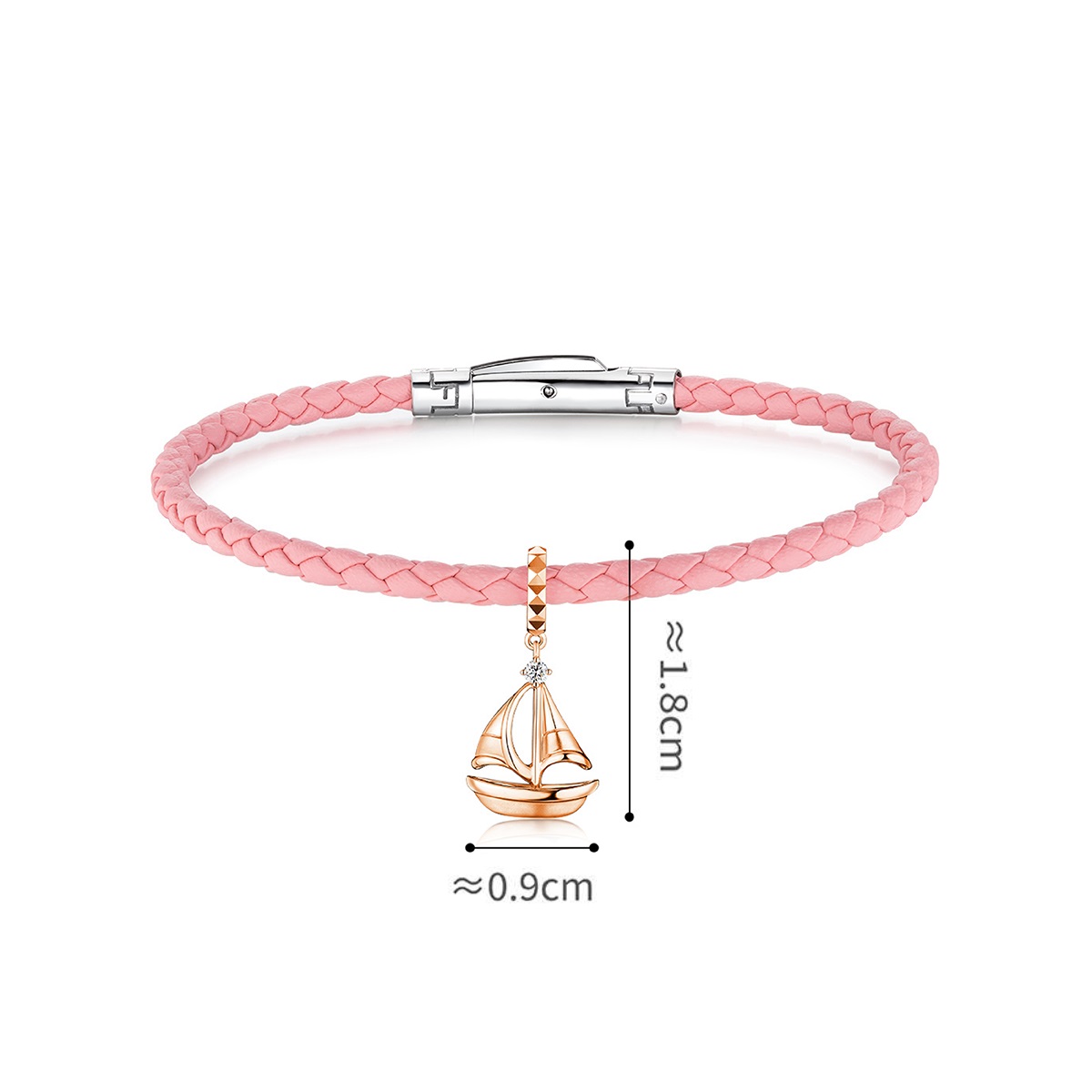 六福珠寶18K金串飾 - 【LISTING CLOSED】"一帆風順"18K金鑽石串飾–多色選擇