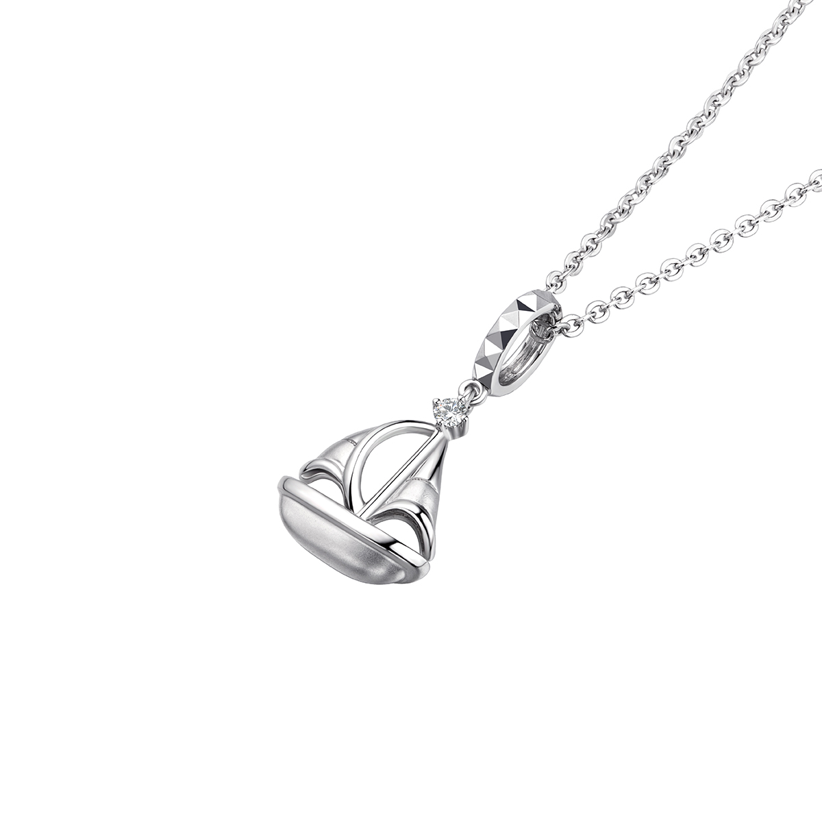 六福珠寶18K金串飾 - 【LISTING CLOSED】"一帆風順"18K金鑽石串飾–多色選擇