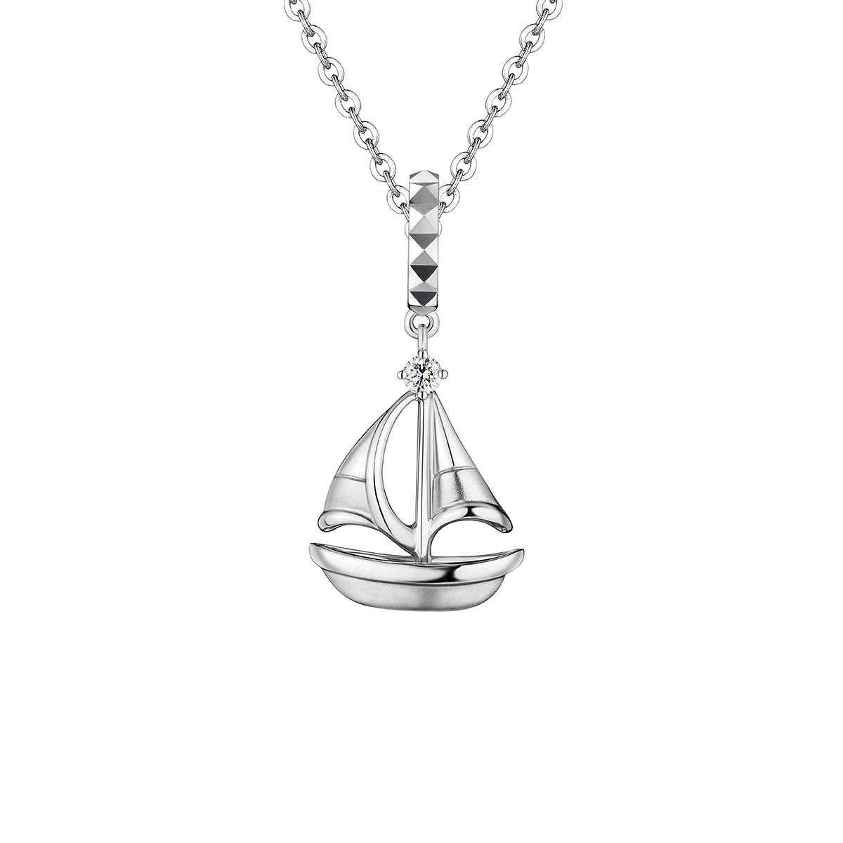 六福珠寶18K金串飾 - 【LISTING CLOSED】"一帆風順"18K金鑽石串飾–多色選擇