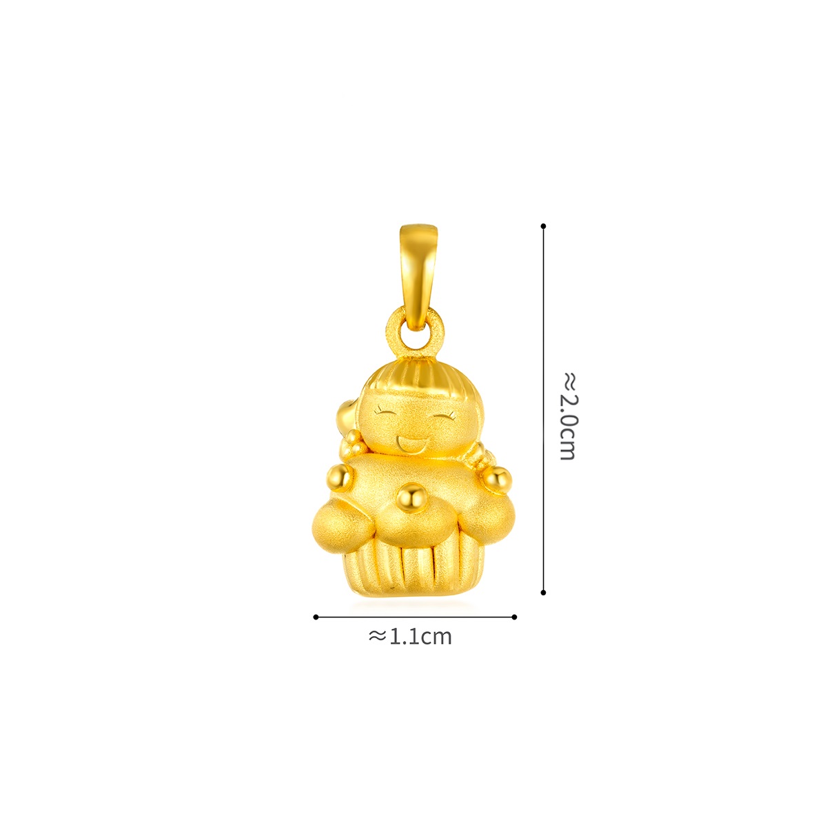 六福珠寶黃金吊墜 - "婷婷蛋糕"999足金吊墜