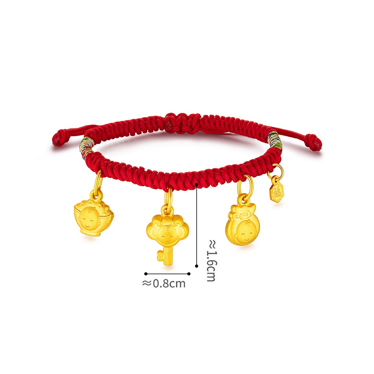 六福珠寶黃金串飾 - 【LISTING CLOSED】嘉嘉"吉祥百寶"999.9黃金寶寶串飾連手繩