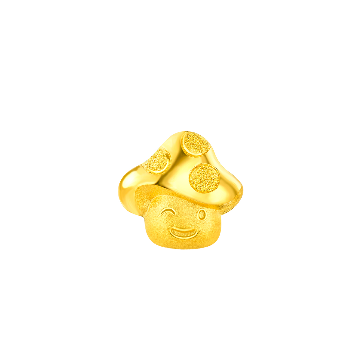 $t('六福珠寶')黃金耳環 - "小蘑菇"999.9黃金耳環