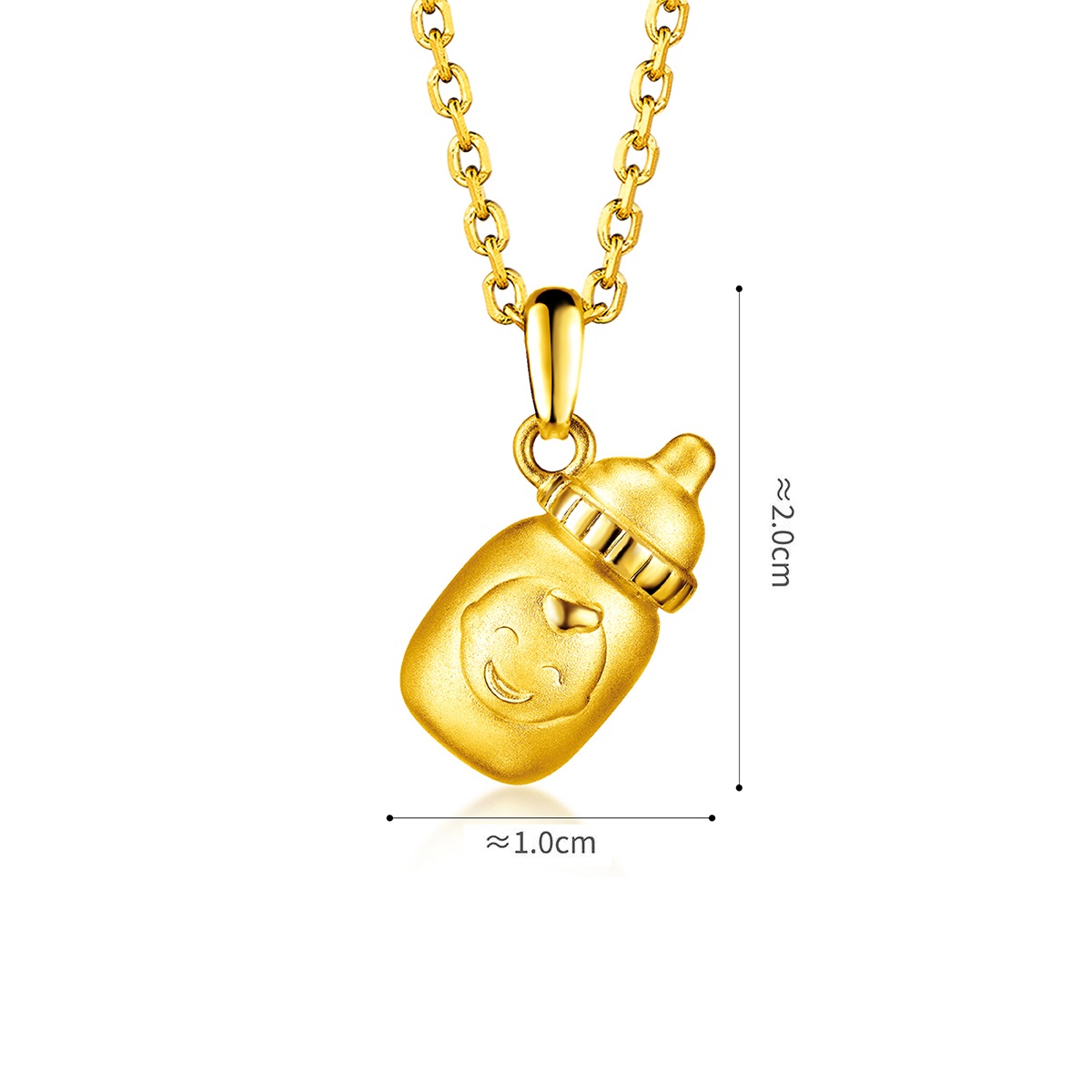 六福珠寶黃金吊墜 - "嘉嘉奶樽"999足金吊墜