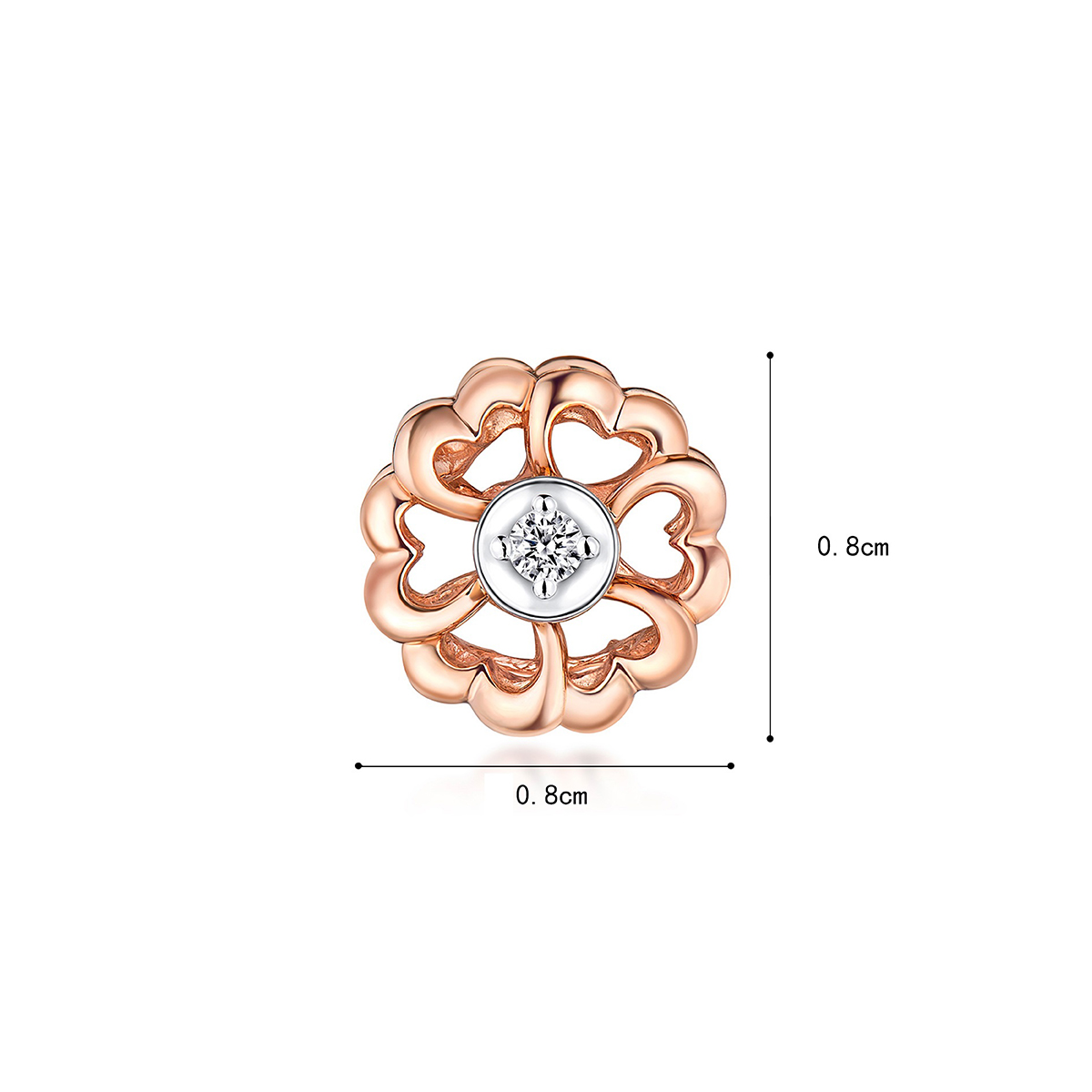 六福珠寶18K金串飾 - "蝶結"18K金(分色)鑽石串飾