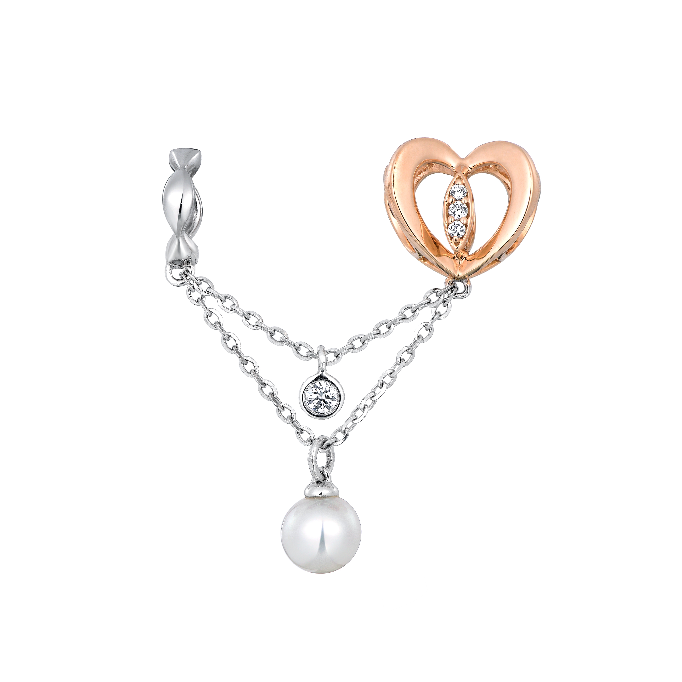 六福珠宝18K金串饰 - "甜蜜闪耀"18K金珍珠钻石串饰-多色选择