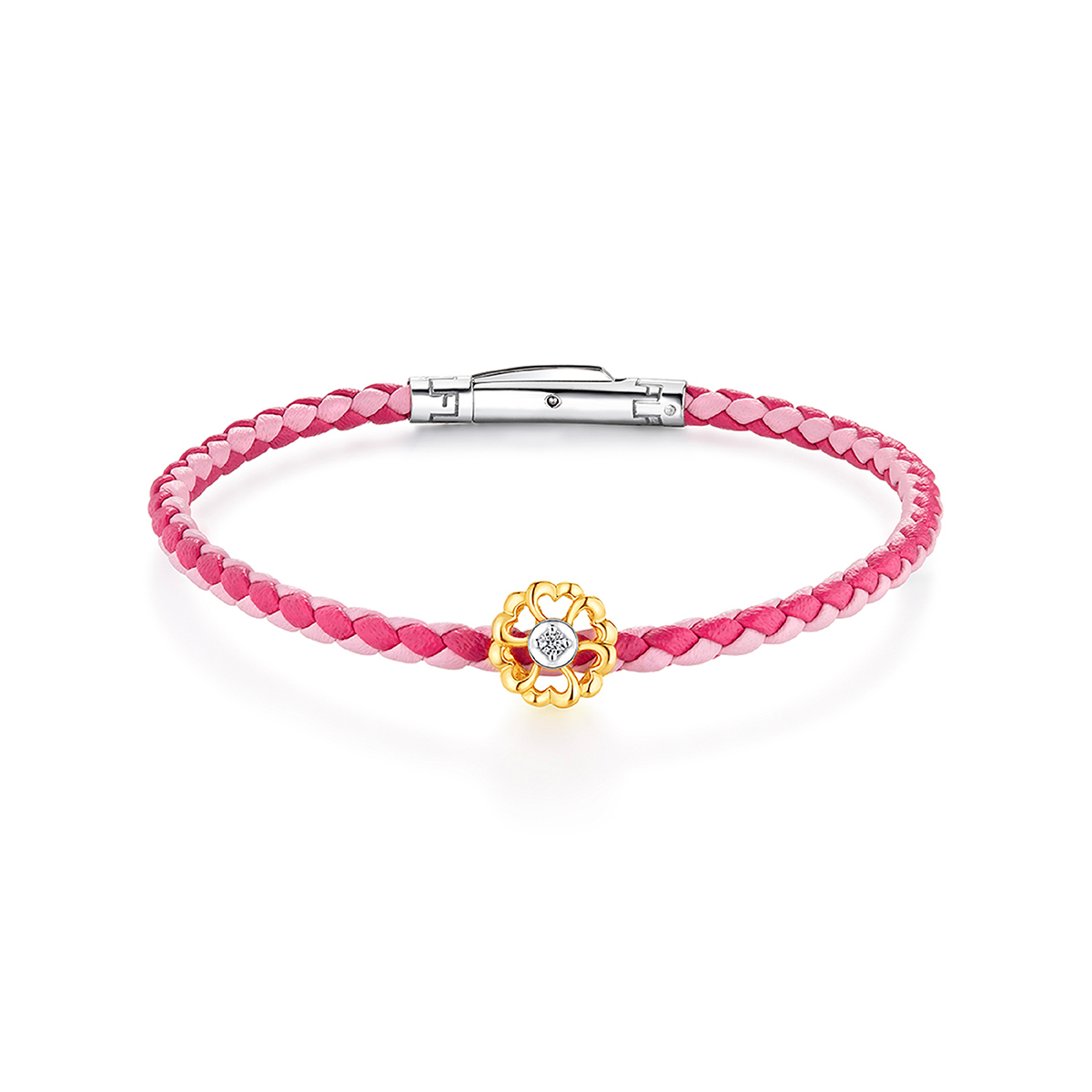 六福珠寶18K金串飾 - "蝶結"18K金鑽石串飾-多色選擇